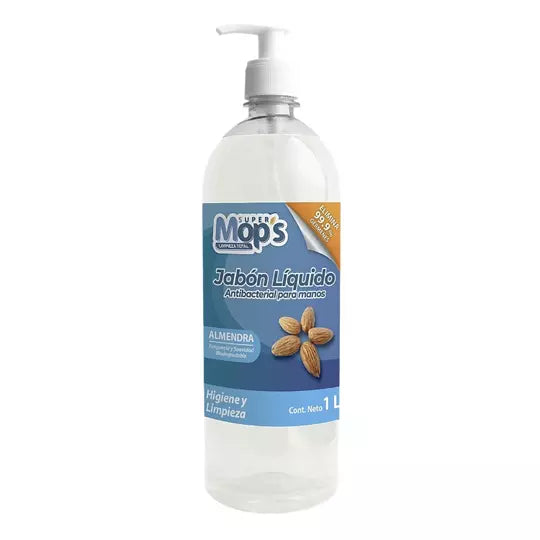 Jabon para manos antibacterial Super mop s aroma almendras 1 Lt.