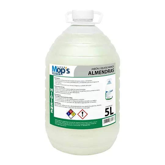 Jabon para manos Super mops aroma almend ra 5 Lt.