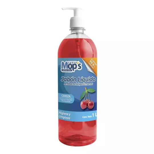 Jabon para manos antibacterial Super mop s aroma cereza 1 Lt.