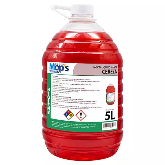 Jabon para manos Super mops aroma cereza 5 Lt.