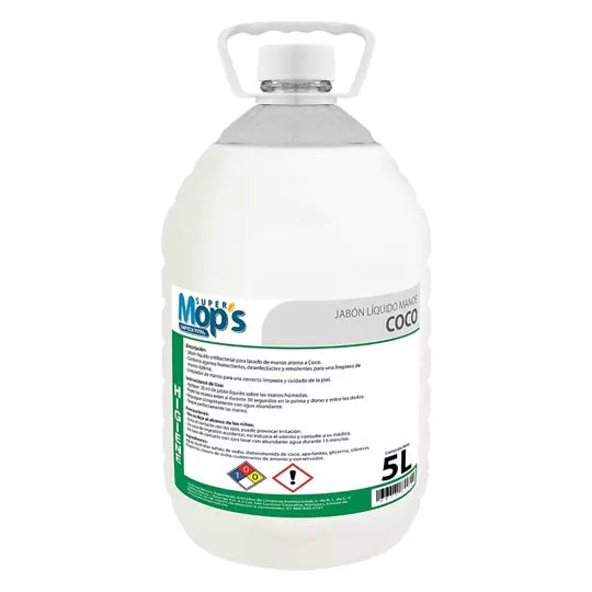 Jabon para manos Super mops aroma coco 5 Lt.