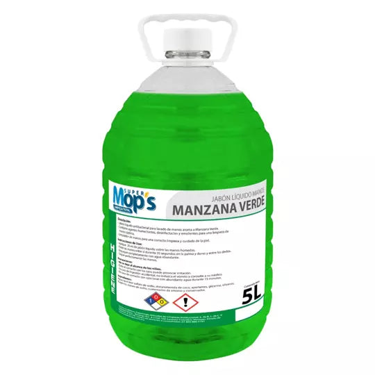 Jabon para manos antibacterial Super mop s aroma manzana 5 Lt.
