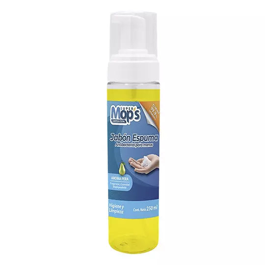 LM-Jabón espuma manos antibacterial SUPE RMOPS, aroma pera, dispensador 250 ml