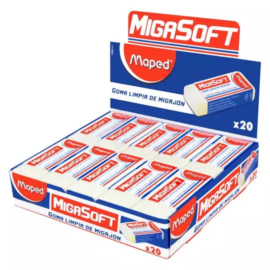 Goma migasoft Maped caja con 20 piezas tipo migajón