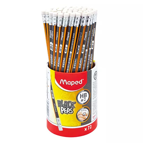 Lápiz de grafito black peps Maped con 72 piezas Lápiz HB no. 2 forma triangular