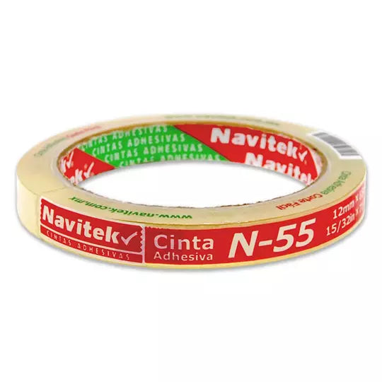 Cinta de corte fácil N55 Navitek transpa rente 12 mm x 65 m uso escolar/oficin