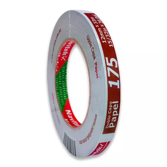 Cinta doble capa papel uso 175 Navitek 1 2 mm x 33 m