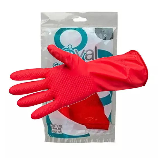 Guantes de latex rojo Oval tamaño median o