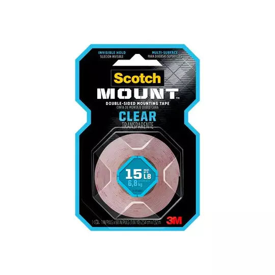 Cinta montaje doble cara 3M Scotch Mount 410H Clear 25.4 mm x 1.52 m 1 pieza