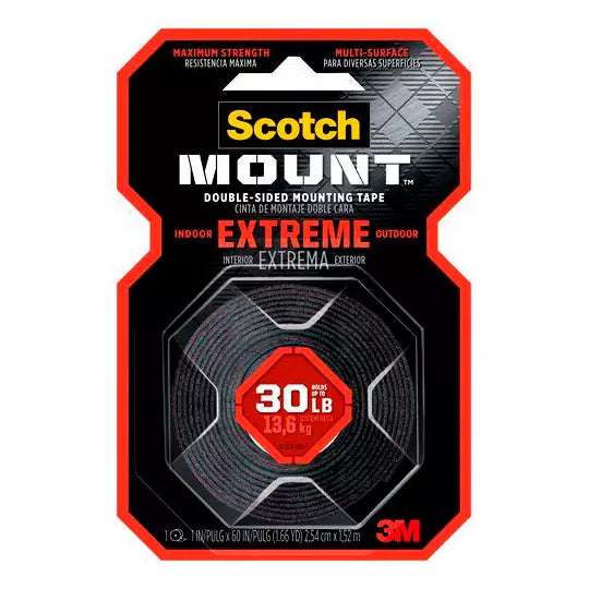 Cinta montaje doble cara 3M Scotch Mount 414H Extreme 25.4 mm x 1.52 m 1 pieza
