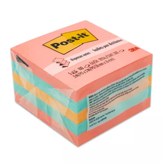 Notas adhesivas Post-It 33015AN Capetown Pop-up 3 x 3 pulg 5 blocks c/100 hojas