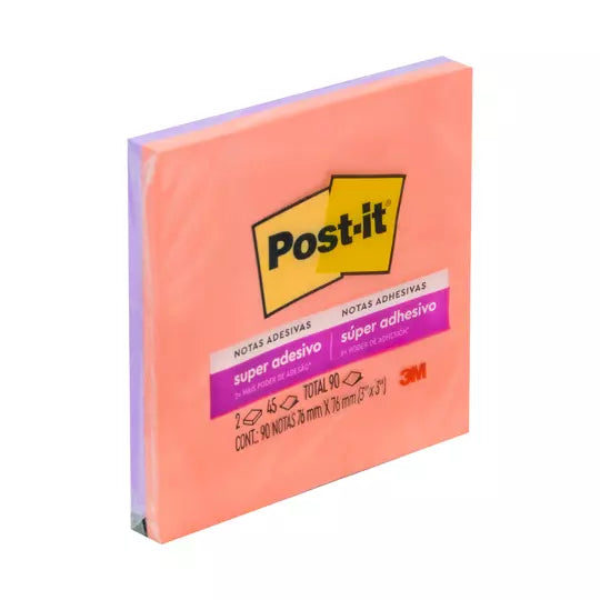 Notas adhesivas Post-It Style 654-SS 3 x 3 pulgadas 2 blocks c/90 hojas