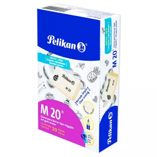 Goma Pelikan M20 de tipo migajón caja co n 20 piezas