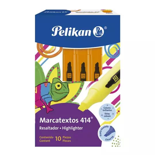 Resaltador de texto Pelikan 414 color na ranja caja con 10 piezas