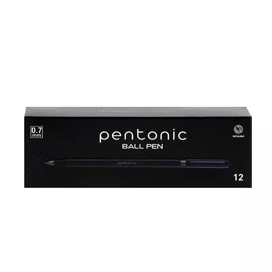 Bolígrafo fino Pentonic Ball Pen 0.7 mm color negro caja con 12 piezas