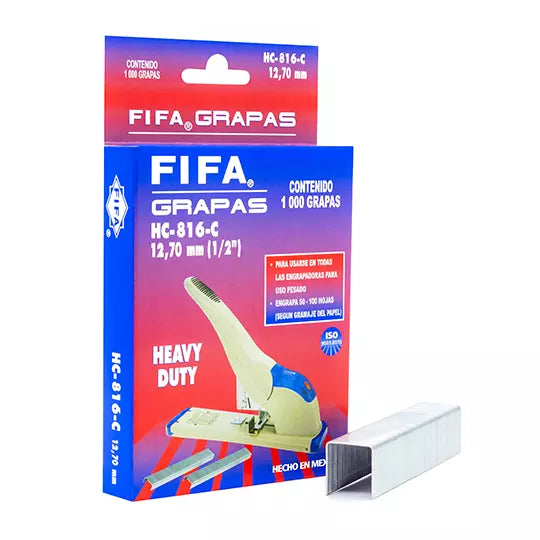 Grapas de uso pesado 1/2 FIFA Heavy Duty HC-816-C caja con 1,000 grapas