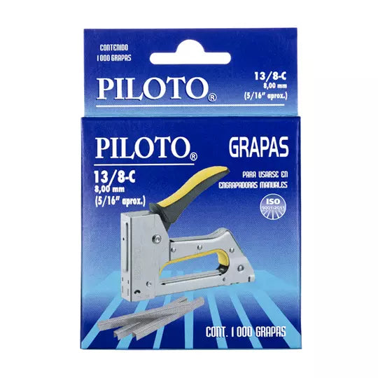 Grapas estándar 5/16 para clavadora 13/8 -C Pilot caja con 1,000 grapas