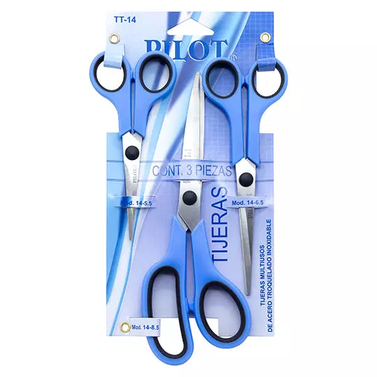 Tijeras multiusos de acero inoxidable lot Mod. TT-14 con 3 piezas