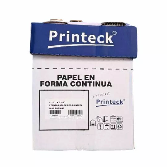 Caja de papel stock Printeck de 9.5" x 5 .5" 3 tantos