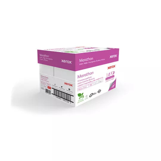 Caja de papel bond Marathon Xerox Pony t amaño carta 99% de blancura 70gr.