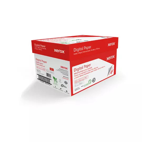 Caja de papel bond Rojo Xerox tamaño dob le carta 99% de blancura 75gr.