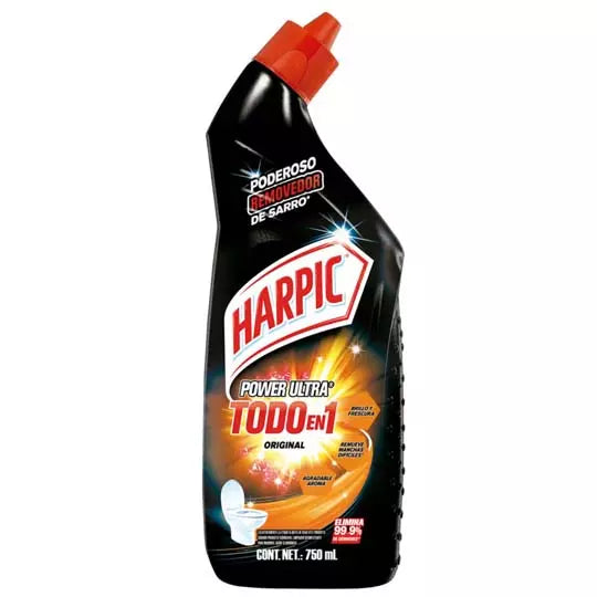 HARPIC POWER ULTRA TODO EN 1 LIMPIADOR Y DESINFECTANTE REMOVEDOR DE SARRO 750 ML