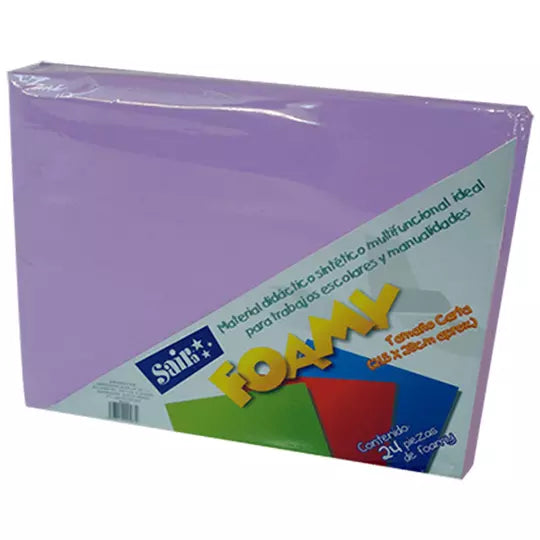 Foamy saira tamaño carta lila 24 piez as.