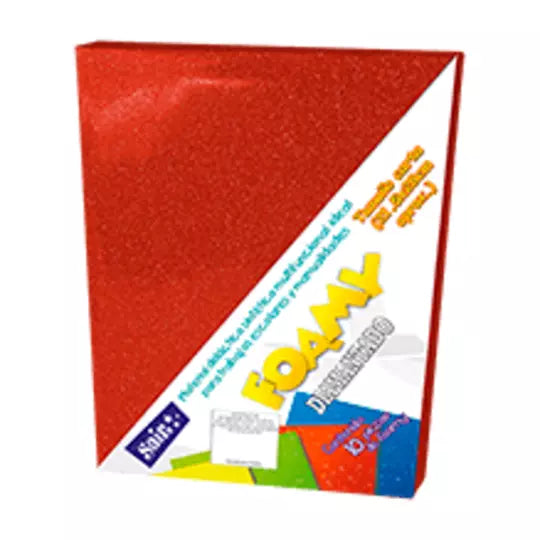 Foamy diamantado saira tamaño carta roj o 10 piezas
