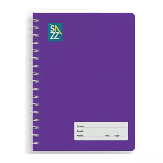 Cuaderno profesional SAZZ Unicolor doble arillo raya con 100 hojas
