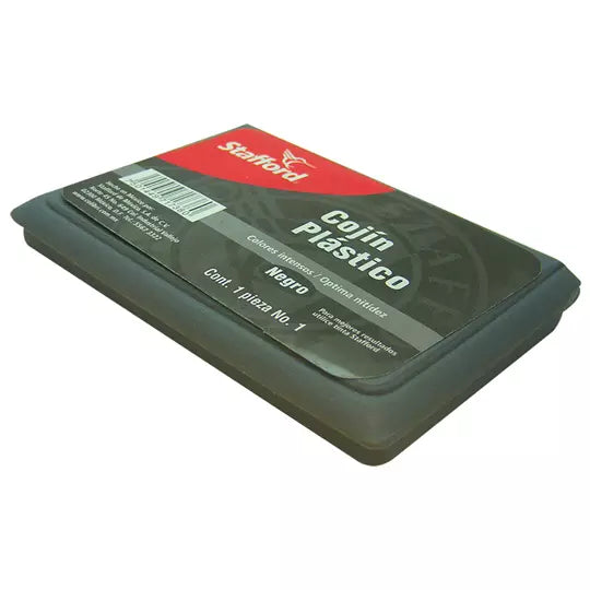 Cojín para sello Stafford estuche plásti co No. 1 tinta color negro