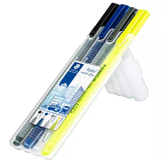 Kit de escritura Staedtler Triplus Mobil e Office estuche con 4 piezas