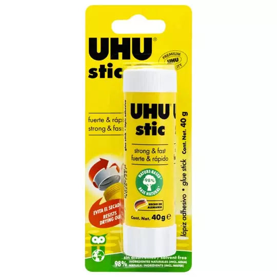 Lápiz adhesivo UHU Stic de 40 gr blíster con 1 pieza
