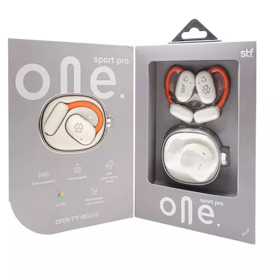 LM-Audífonos inalámbricos sport STF One pro OWS con wireless y luz led blanca