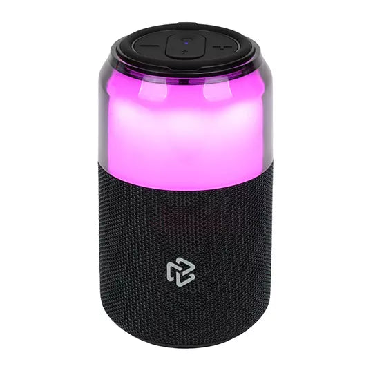 Bocina inalambrica portatil trasparente STF Mod BOLT 5W C/luz led, Color negro