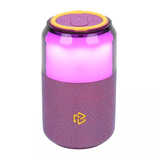 Bocina inalambrica portatil trasparente STF Mod. BOLT 5W. C luz led, Color Lila