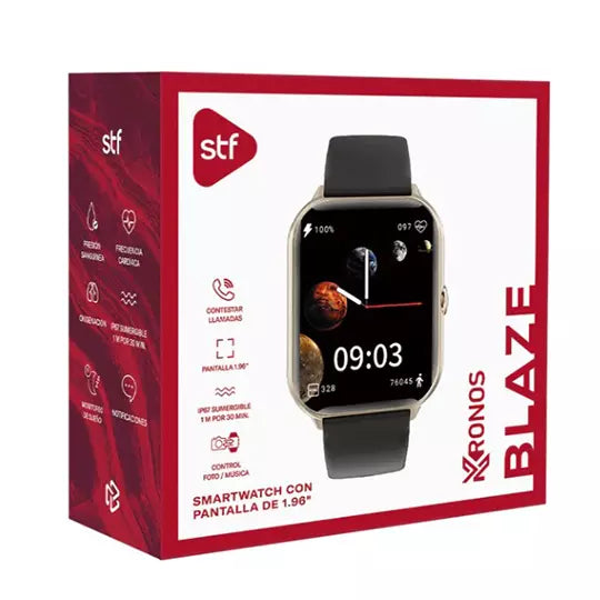 Smartwatch STF modelo Kronos blaze panta lla 1.96" resistencia IP67