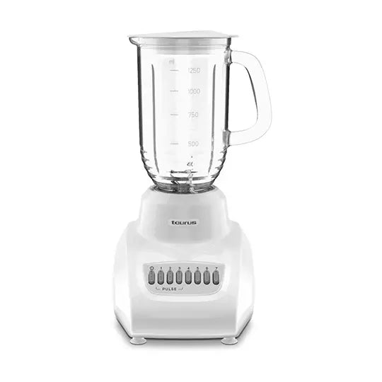 Licuadora TAURUS valencia vaso de vidrio 1.25 litros blanca