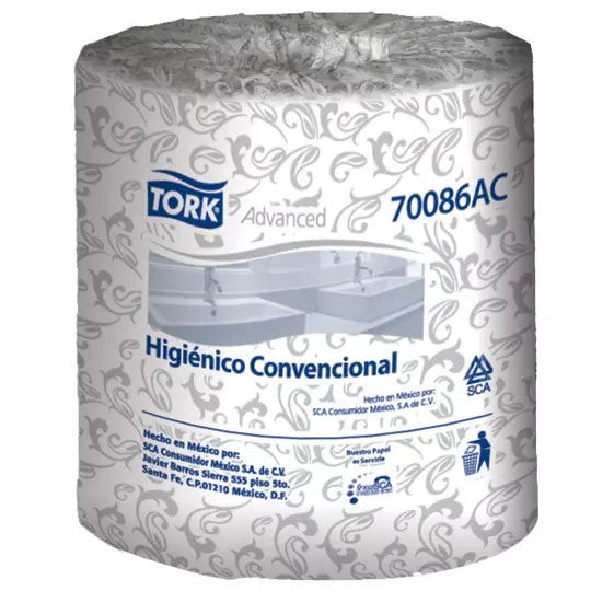 Papel Higiénico blanco Tork, colchon c/ 48 rollos advanced 500 hjs dobles