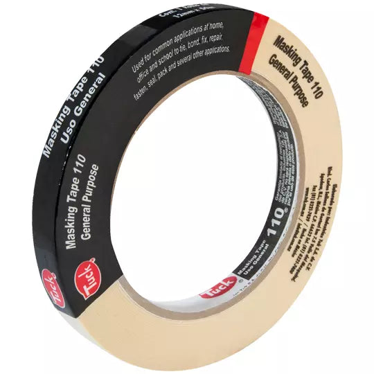 másking tape tipo 110 TUK 12mm x 50m , c olor crema, 1 pza
