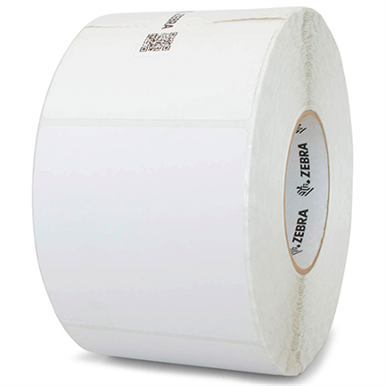 Etiqueta Papel Zebra 4"x4" TT Recubierto Adhesivo Permanente Núcleo de 3" 1500/Caja con 4pzs de Rollo