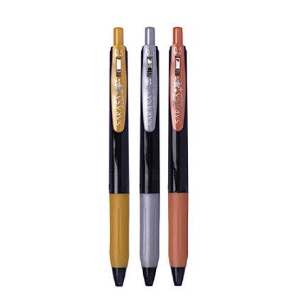 Bolígrafo Zebra DecoShine retráctil punto fino 0.5 mm tinta gel metálica colores surtidos caja c/3