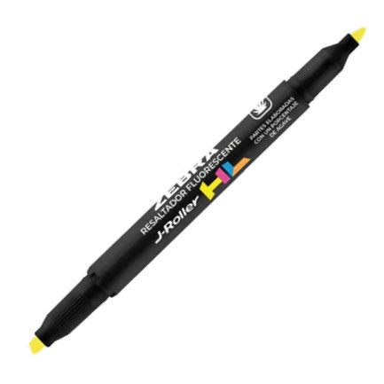 Resaltador Zebra Jroller HL Doble punta color amarillo caja c/6
