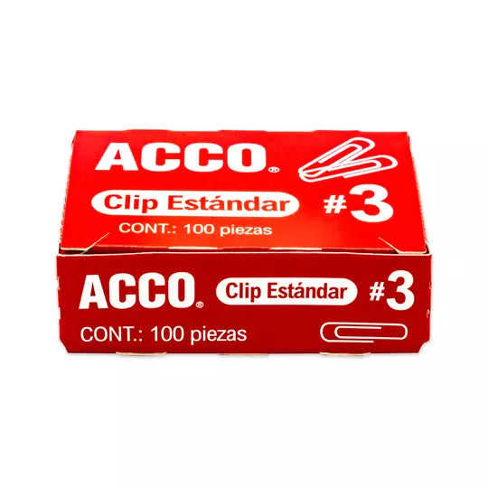 Clip estándar no. 3 ACCO capacidad hasta 15 hojas