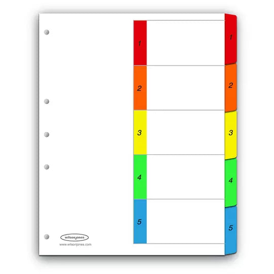 Separador c/numeración 5 divisiones ACCO tamaño carta