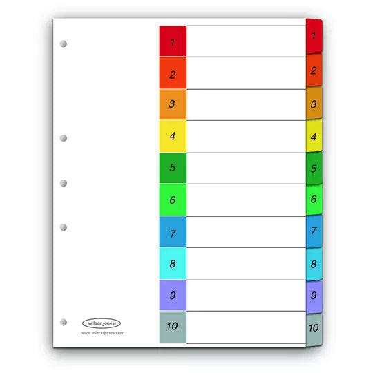 Separador c/numeración 10 divisiones ACC O tamaño carta