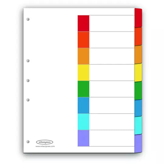 Separador sin numeración 8 divisiones AC CO tamaño carta