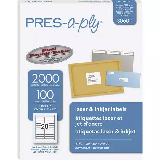 Etiqueta tecnología láser/inkjet AVERY c olor blanco