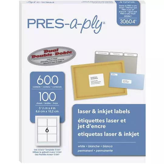 Etiqueta tecnología laser/inkjet AVERY c olor blanco