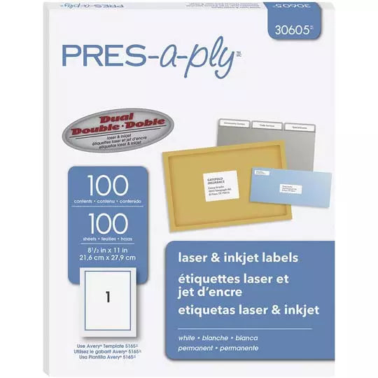 Etiqueta tecnología laser/inkjet AVERY c olor blanco