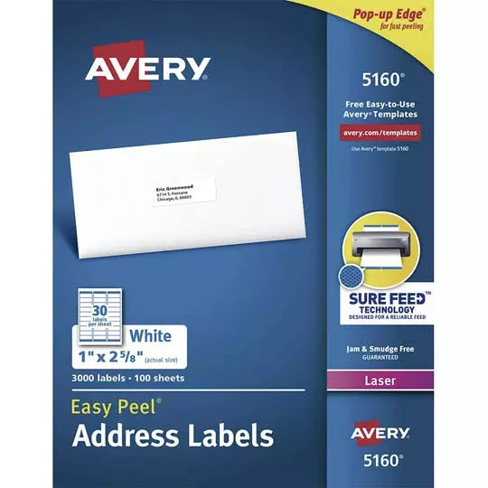Etiqueta tecnología laser AVERY color bl anco